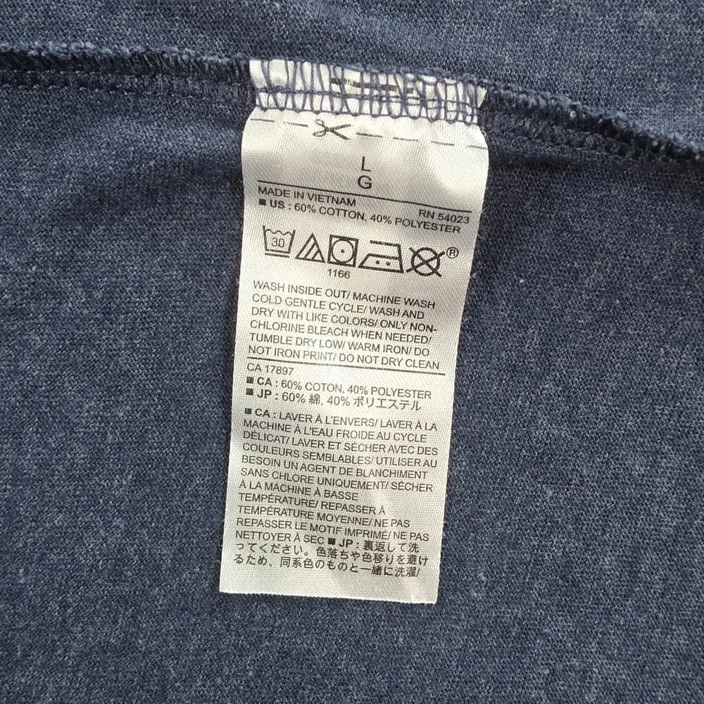 Banana Republic Mens L Navy T-Shirt Eco Premium Wash V-Neck Heathered 532963-08